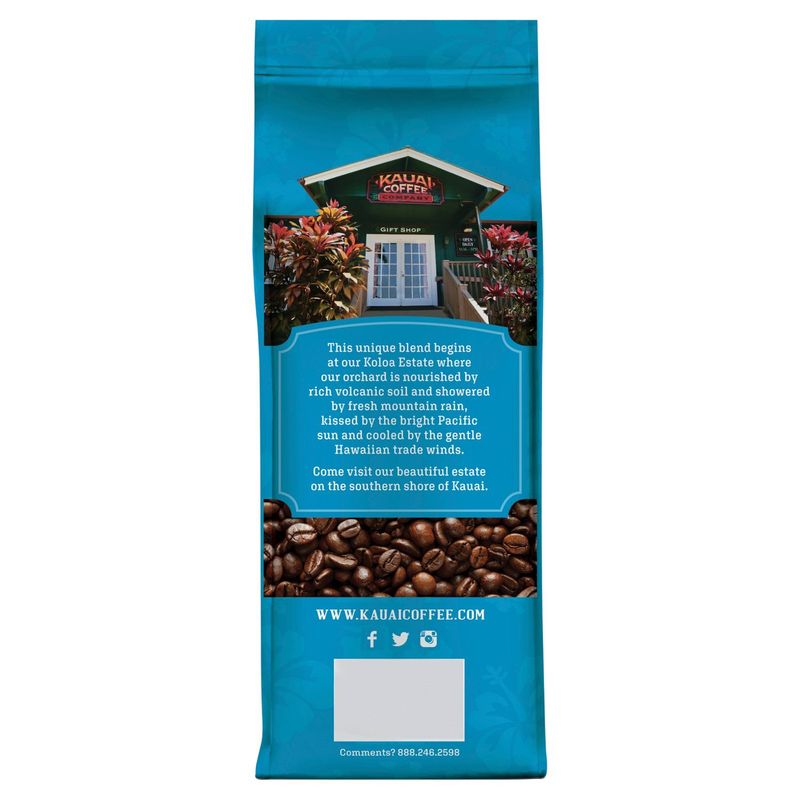 KAUAI COFFEE Medium Roast Whole Bean Coffee, 10 oz
