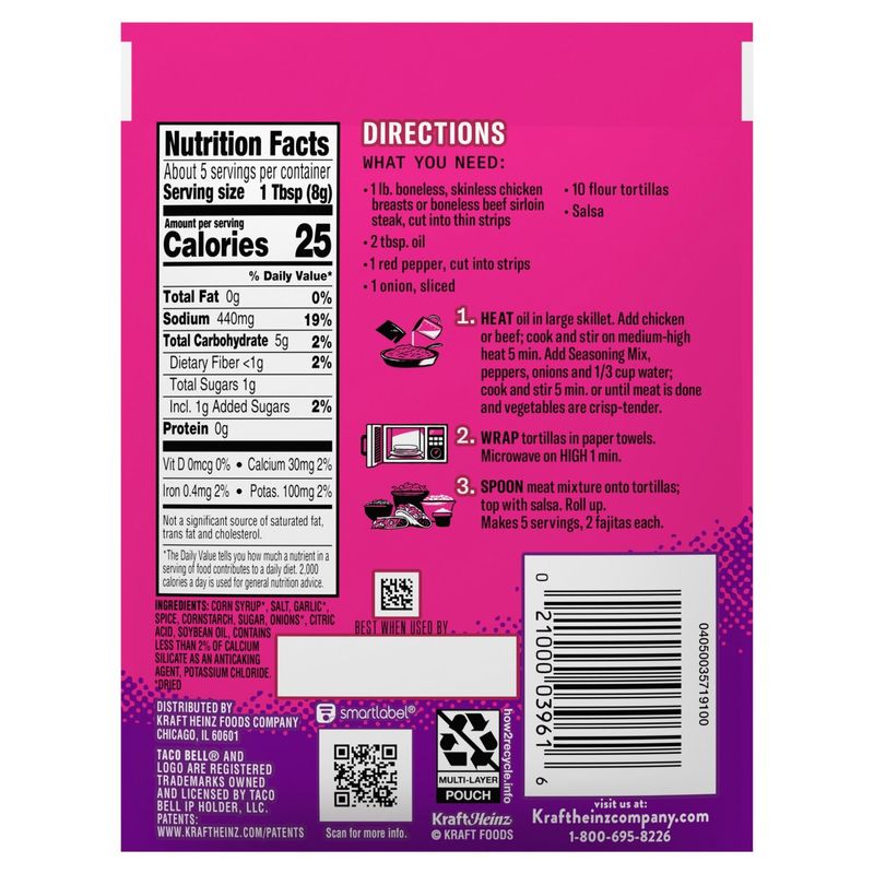 Taco Bell Original Fajita Seasoning Mix, 1.4 oz