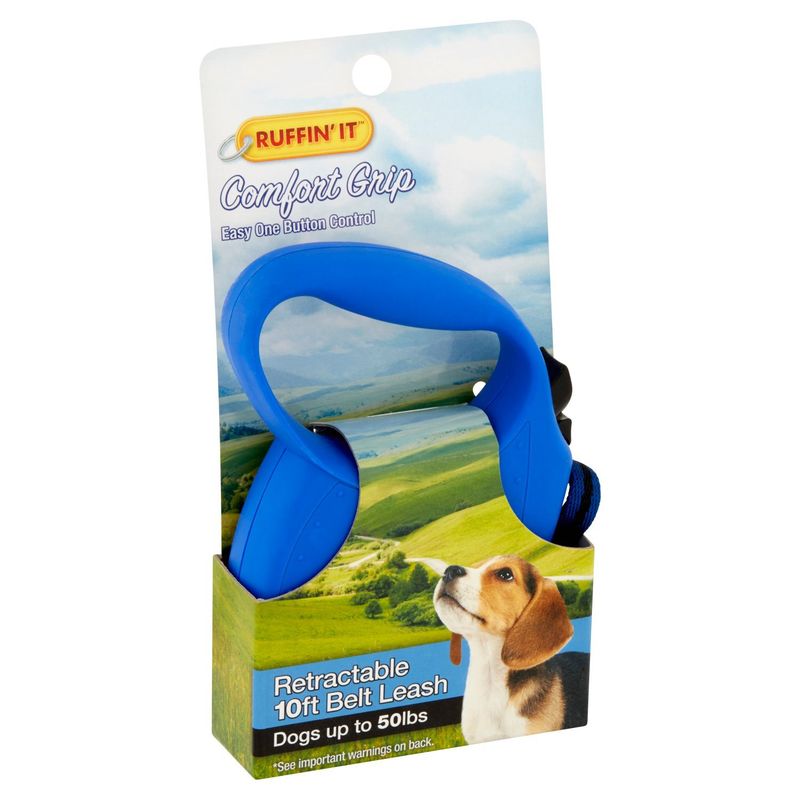 Ruffin' It Comfort Grip Retractable 10ft Belt Leash