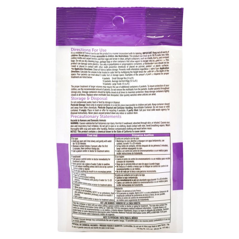 Enoz Moth-Tek Packets Lavender, 6 oz