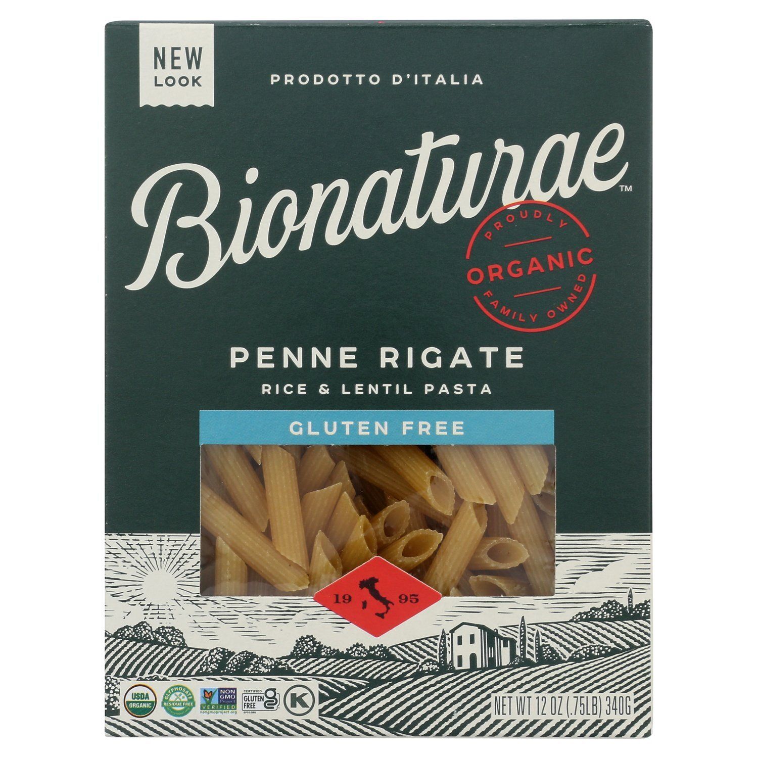 Bionaturæ Organic Gluten Free Penne Rigate Rice &amp; Lentil Pasta, 12 oz