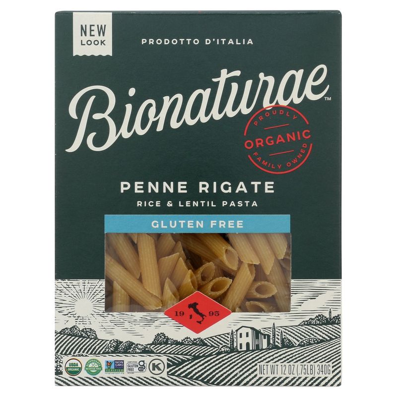 Bionaturæ Organic Gluten Free Penne Rigate Rice &amp; Lentil Pasta, 12 oz