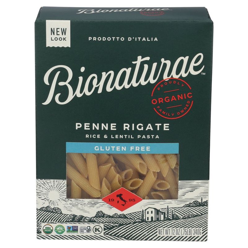 Bionaturæ Organic Gluten Free Penne Rigate Rice &amp; Lentil Pasta, 12 oz