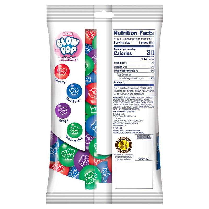 Charms Blow Pop Inside Outs Candy, 7 oz