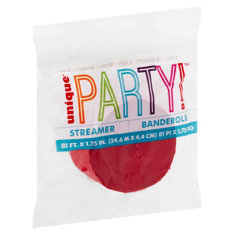 Unique Party! Red Streamer, 81 ft x 1.75 in