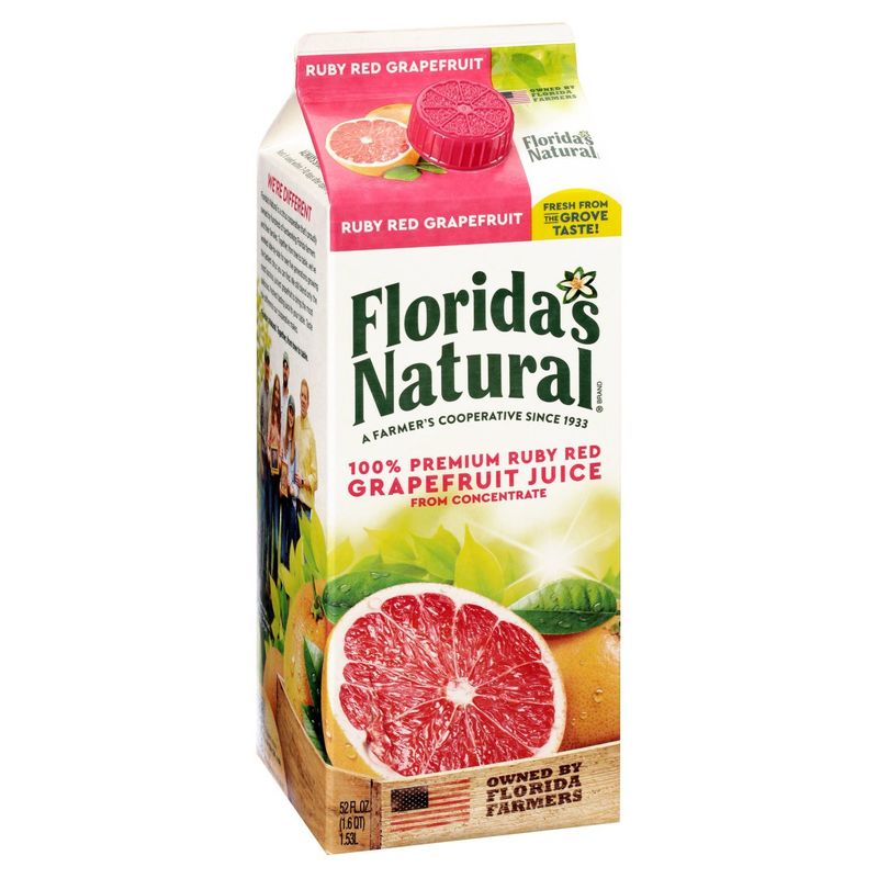 Florida's Natural 100% Premium Ruby Red Grapefruit Juice, 52 fl oz