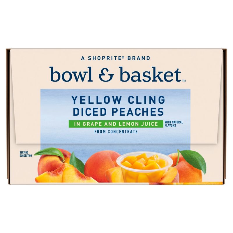Bowl &amp; Basket Yellow Cling Diced Peaches in Grape and Lemon Juice, 4 oz, 12 count