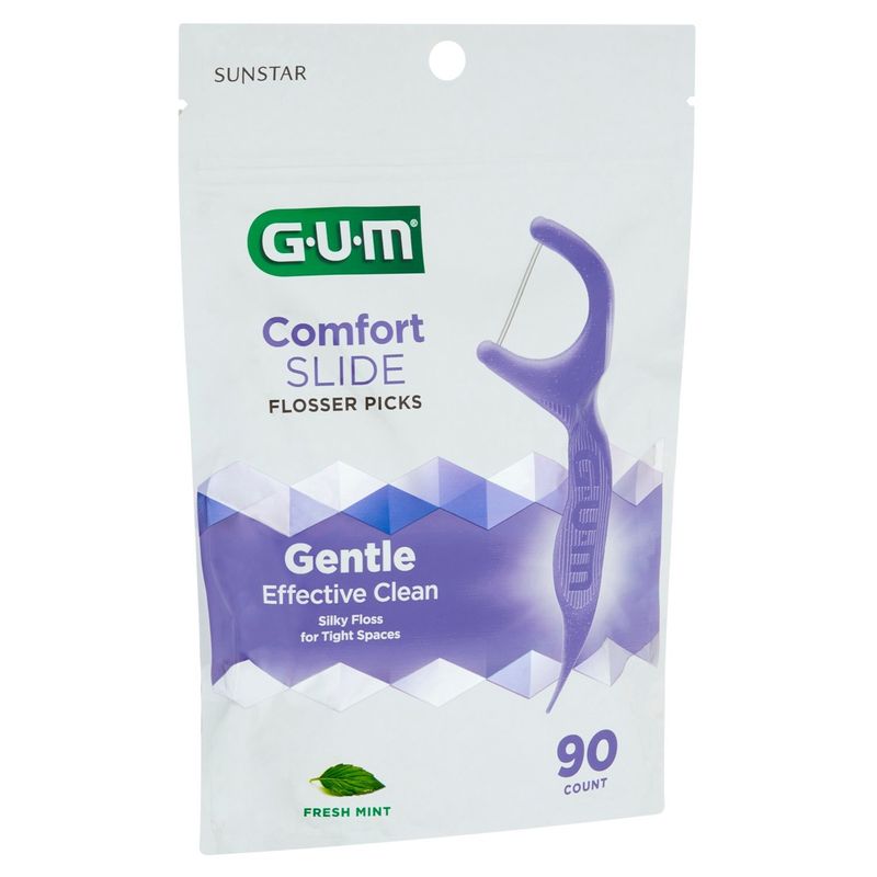 Sunstar GUM Comfort Slide Fresh Mint Flosser Picks, 90 count