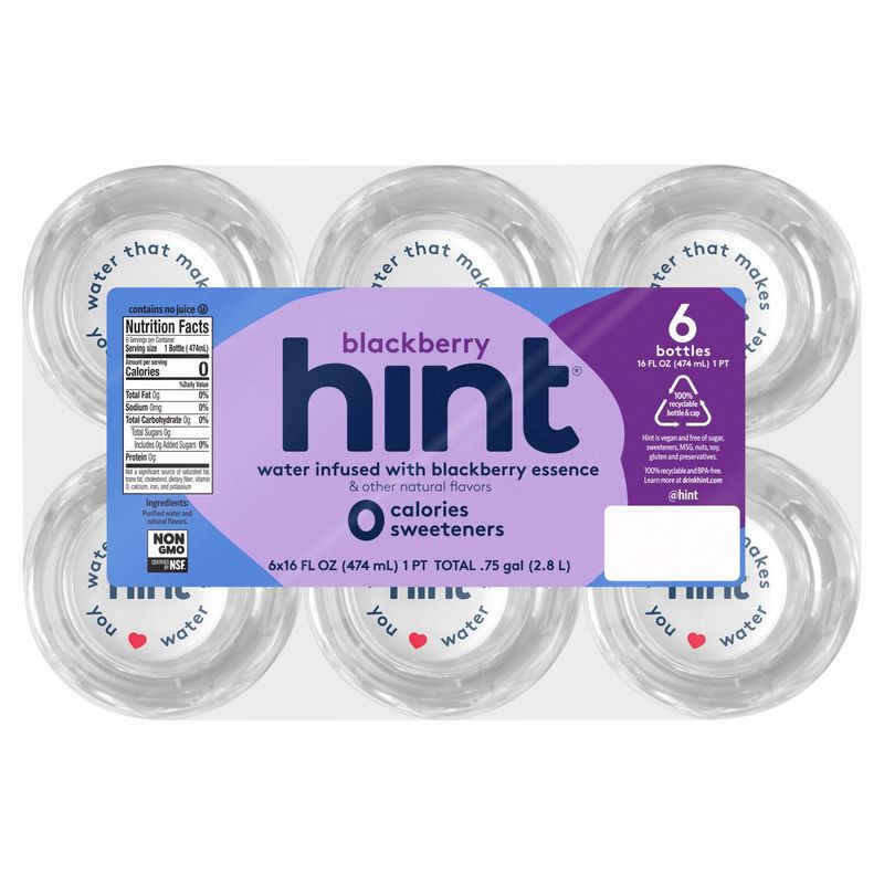 Hint Water Infused with Blackberry Essence, 16 fl oz, 6 count