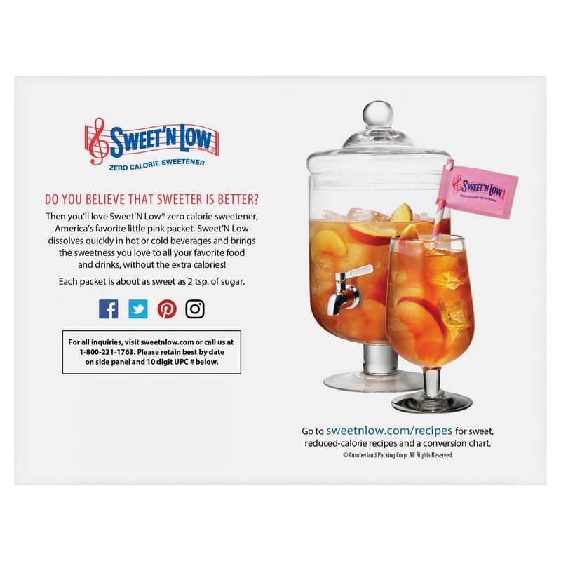 Sweet'N Low Zero Calorie Sweetener, 250 count, 8.8 oz