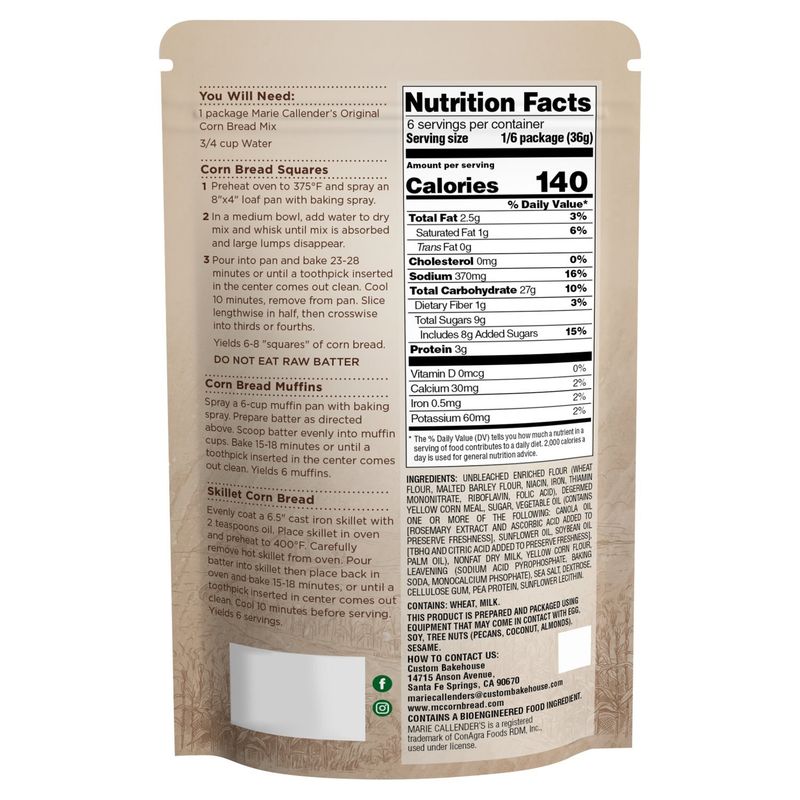 Marie Callender's Restaurant Style Original Corn Bread Mix, 7.75 oz
