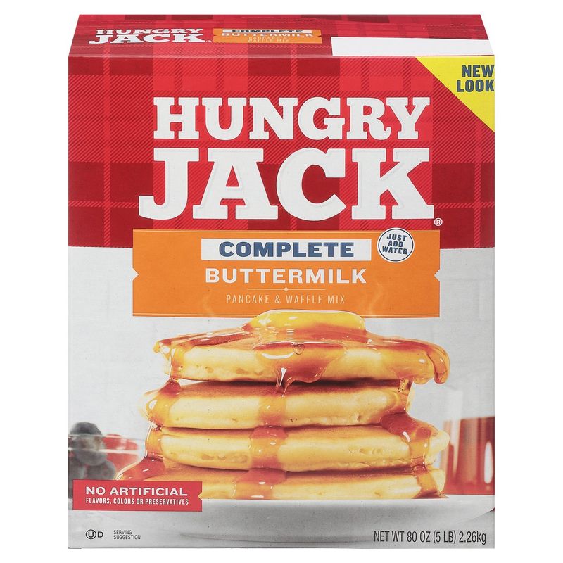 Hungry Jack Complete Buttermilk Pancake &amp; Waffle Mix, 80 oz