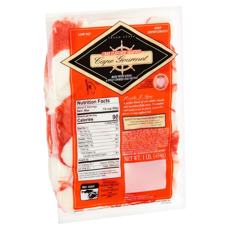 Cape Gourmet Salad Style Crab Flavored Seafood, 1 lb