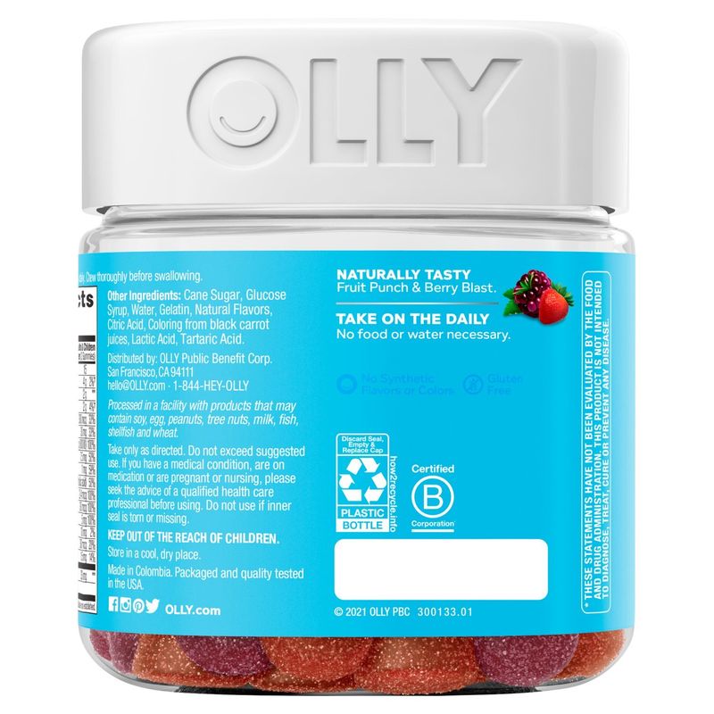 Olly Kids Multi + Probiotic Yum Berry Punch Dietary Supplement, 70 gummies
