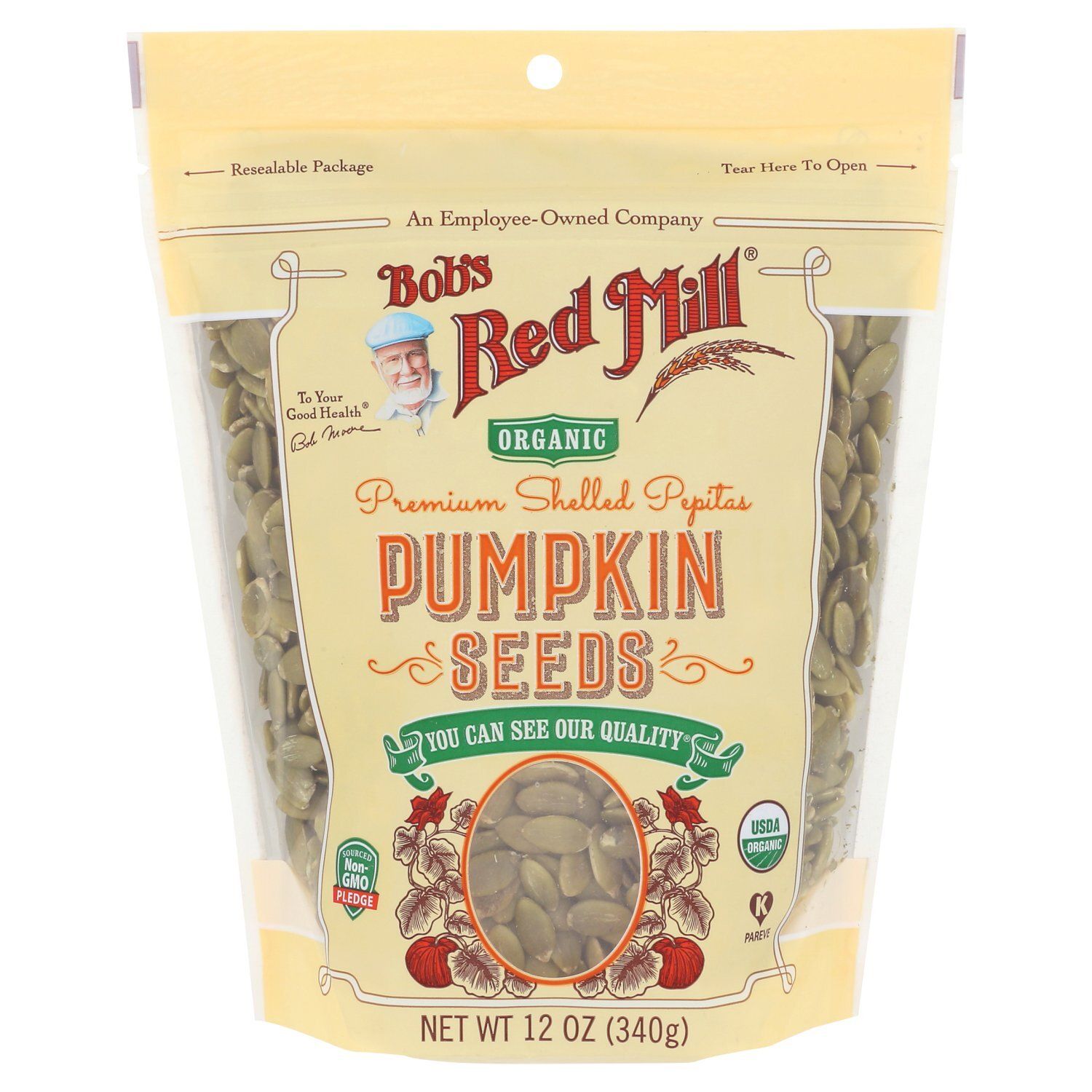 Bob's Red Mill Organic Premium Shelled Pepitas Pumpkin Seeds, 12 oz
