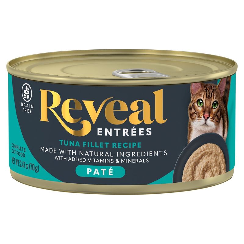 Reveal Entrées Tuna Fillet Recipe Paté Complete Cat Food, 2.47 oz