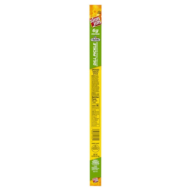 Slim Jim Dill Pickle with Dill Pickle Seasonings Smoked Snack Stick, 0.97 oz