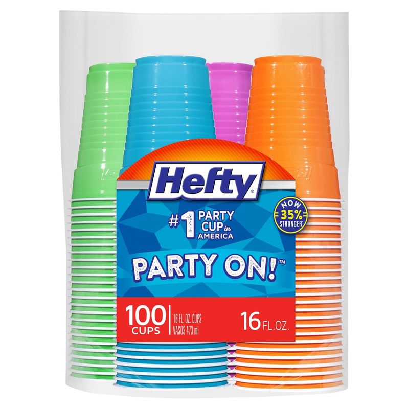 Hefty Party On! 16 fl. oz. Cups, 100 count