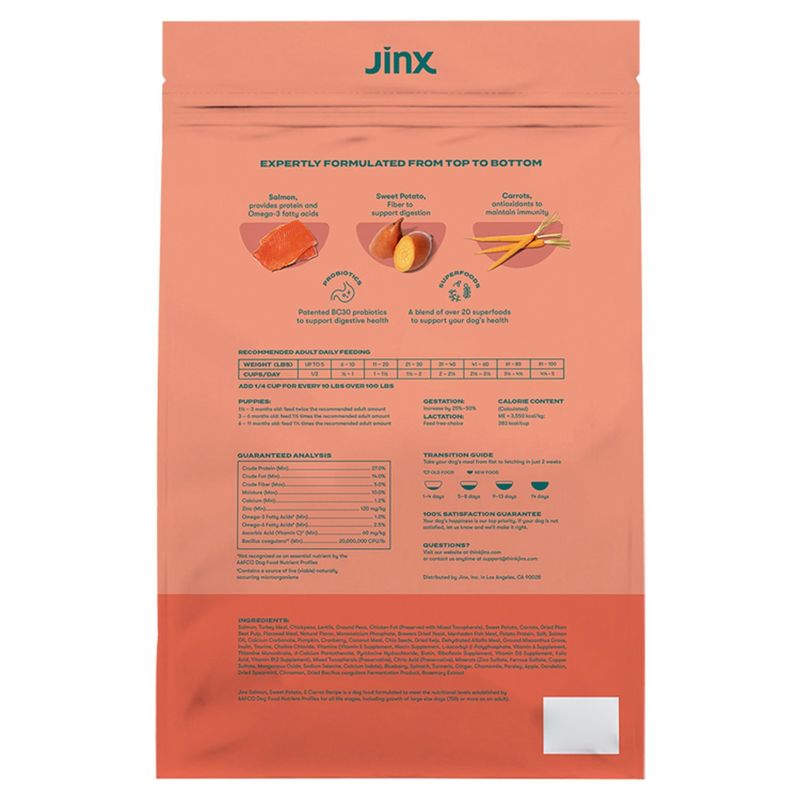 Jinx Salmon Sweet Potato Carrot Recipe Dog Food, 4 lbs