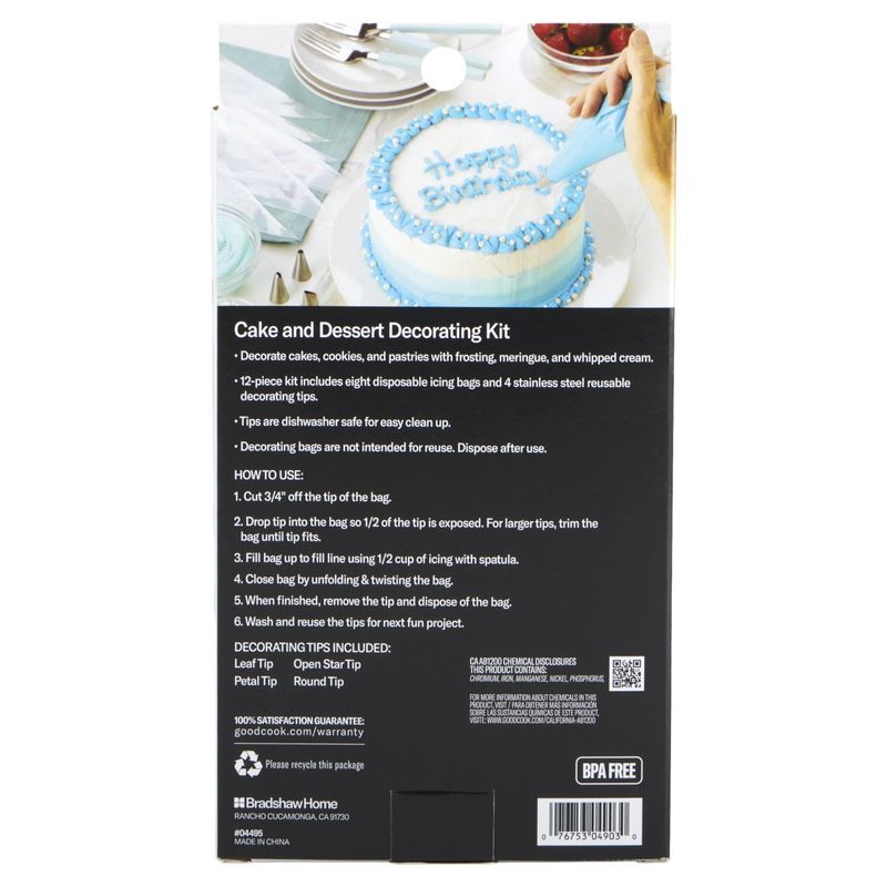 GoodCook Everyday Cake and Dessert Decorating Kit, 12 count