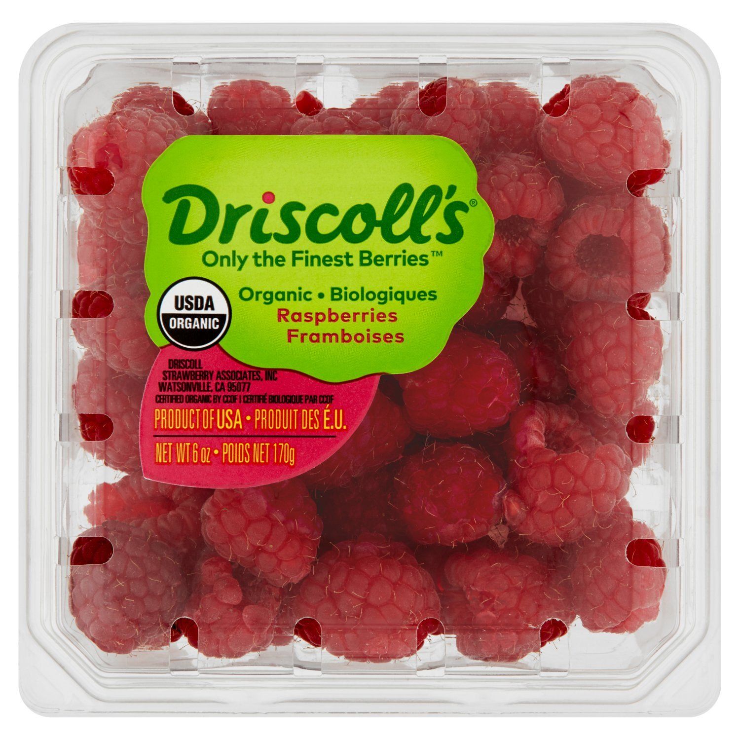 Driscoll's Organic Raspberries, 6 oz