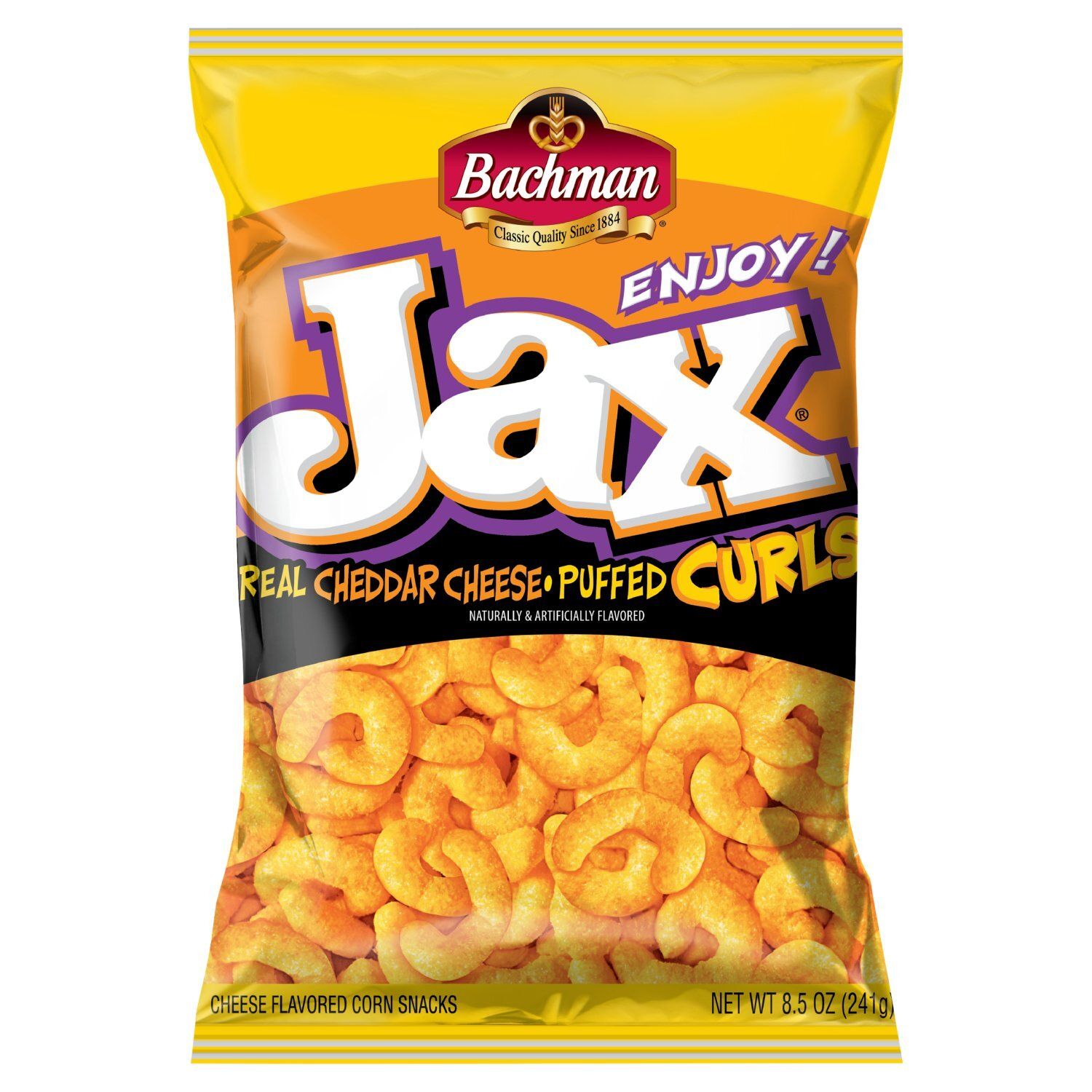 Bachman Jax Puffed Curls Cheese Flavored Corn Snacks, 8.5 oz