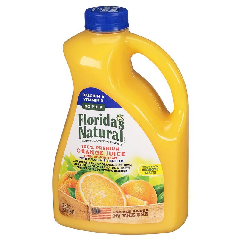 Florida's Natural No Pulp 100% Premium Orange Juice, 89 fl oz