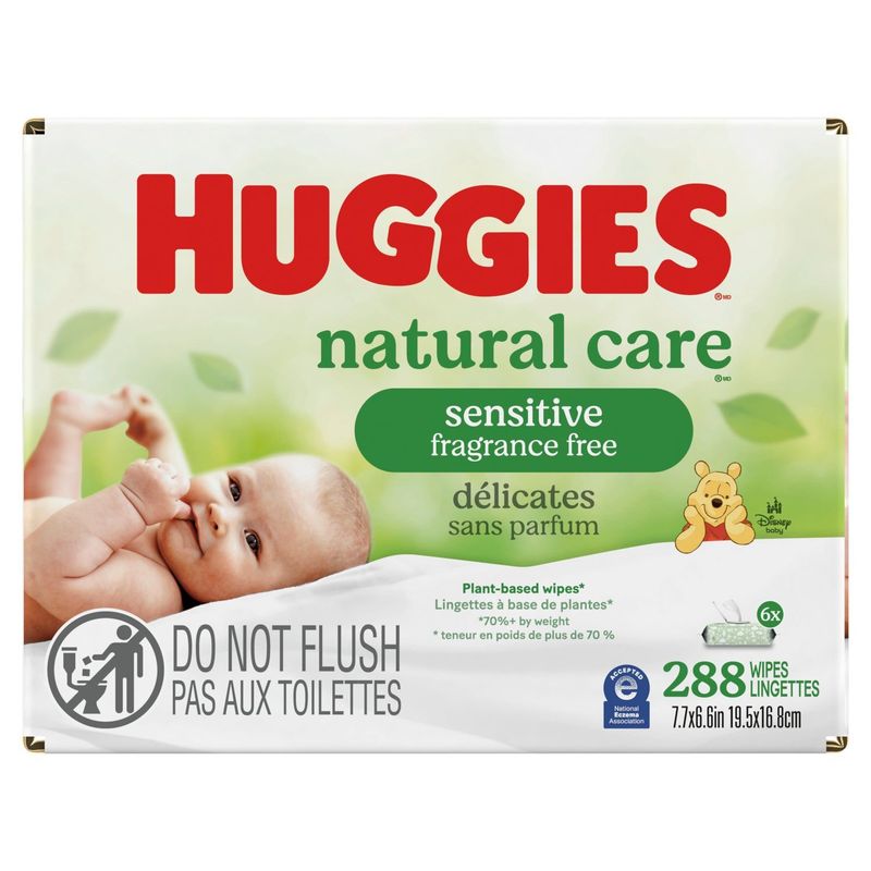 Huggies Natural Care Sensitive Fragrance Free Wipes, 288 count