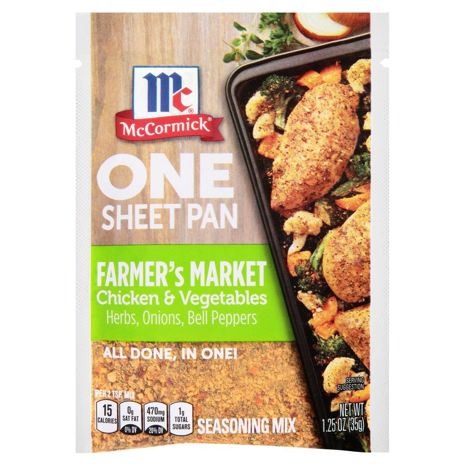 McCormick One Sheet Pan Farmer's Market Chicken &amp; Vegetables Seasoning Mix, 1.25 oz
