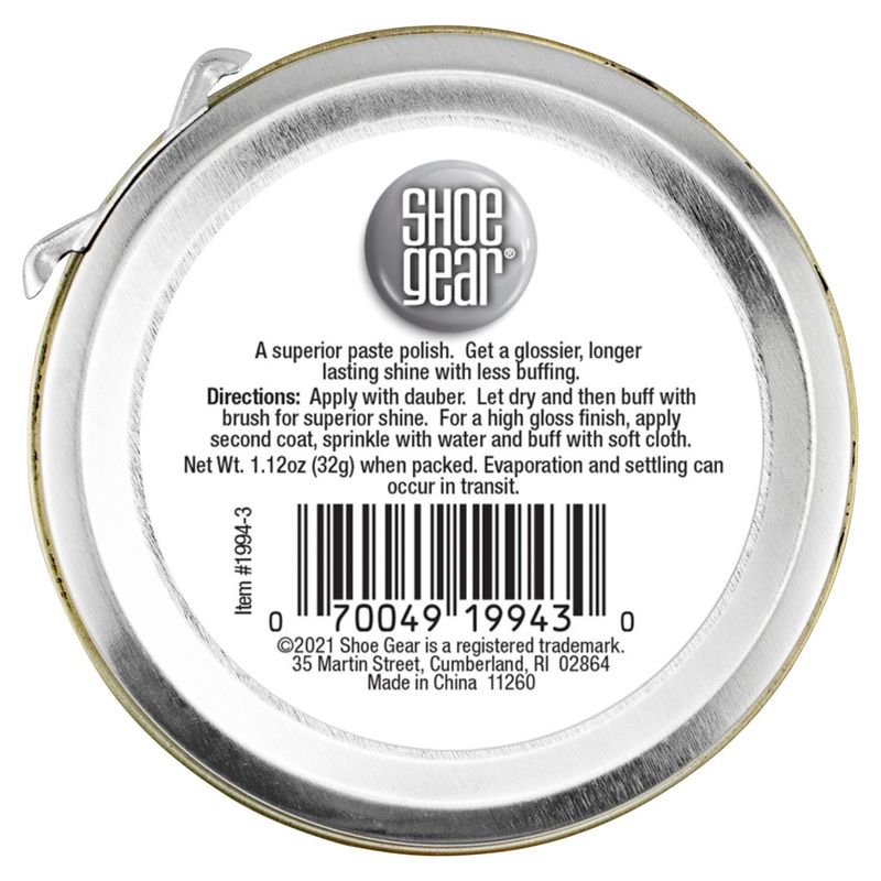 Shoe Gear Neutral Water Resistant Shoe Polish, 1.12 oz