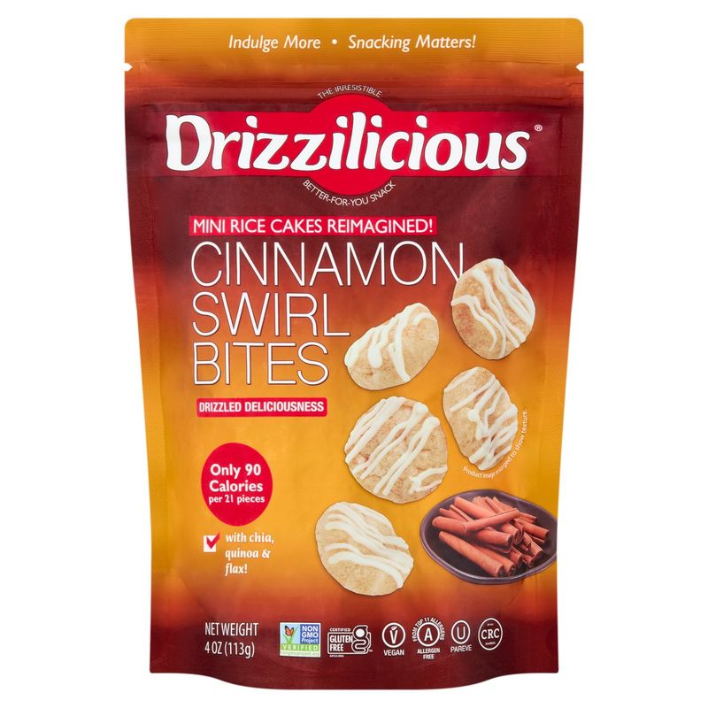 Drizzilicious Cinnamon Swirl Rice Cake Bites, 4 oz