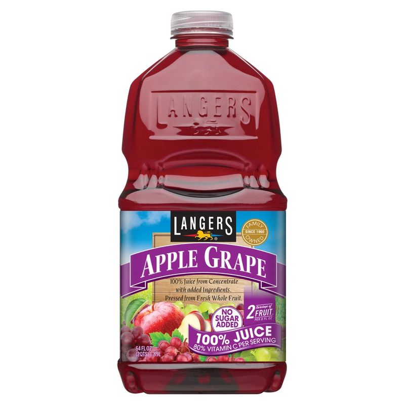 Langers Apple Grape 100% Juice, 64 fl oz