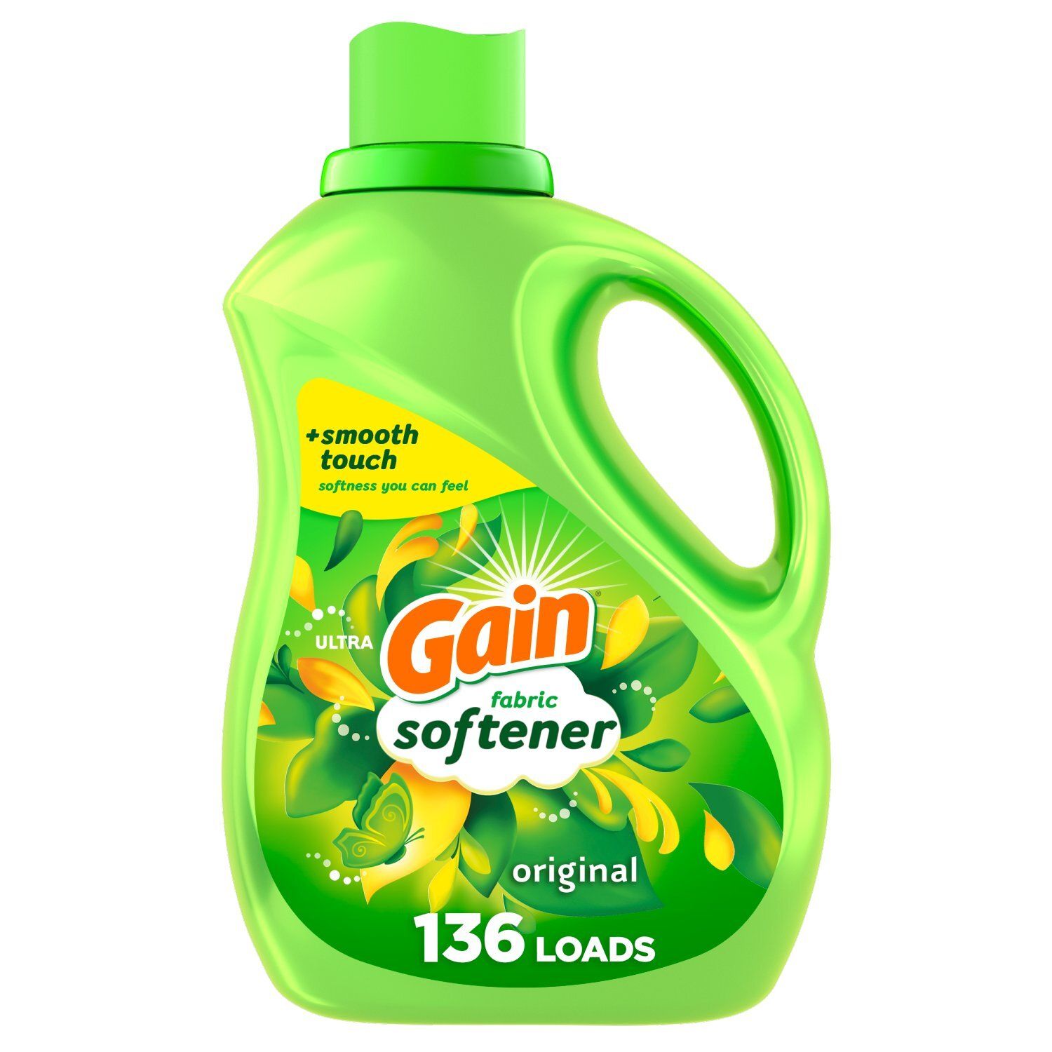 Gain Liquid Fabric Softener, Original Scent, 100 FL OZ LIQ., 136 Loads, Smooth Touch - softness you