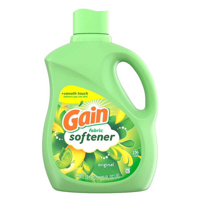 Gain Liquid Fabric Softener, Original Scent, 100 FL OZ LIQ., 136 Loads, Smooth Touch - softness you