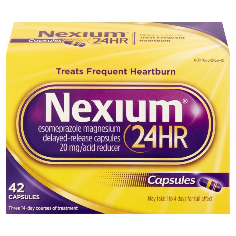 Nexium 24hr Esomeprazole Magnesium Delayed-Release Capsules, 20 mg, 42 count