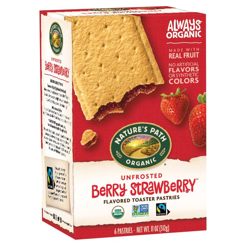 Nature's Path Berry Strawberry Unfrosted Toaster Pastries, 11 oz