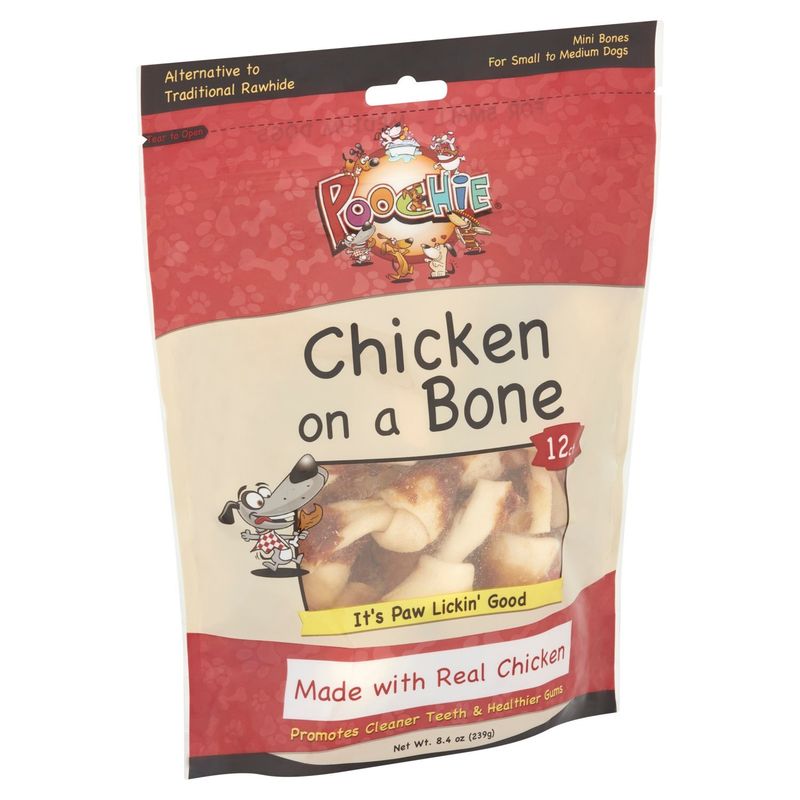 Poochie Chicken on a Bone Dog Treats, 12 count, 8.4 oz