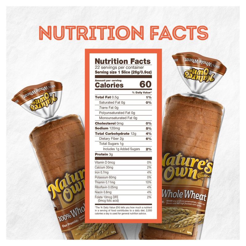 Nature's Own 100% Whole Wheat Bread, 20 oz