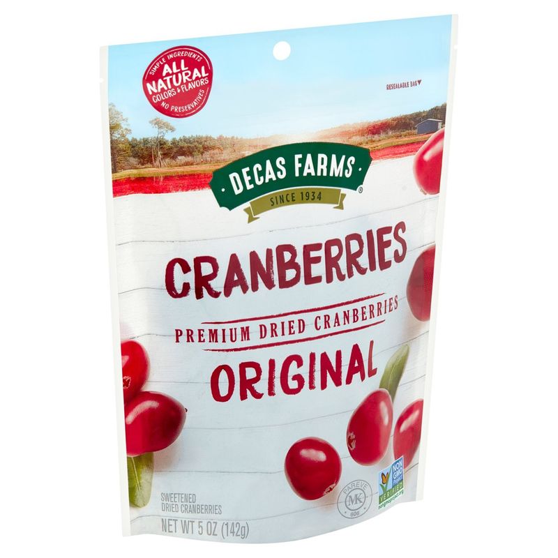 Decas Farms Original Premium Sweetened Dried Cranberries, 5 oz