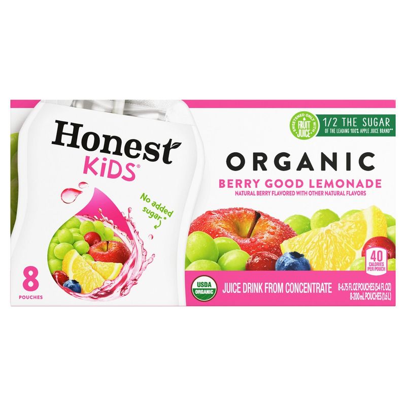 Honest Kids Organic Berry Good Lemonade, 6.75 fl oz, 8 count