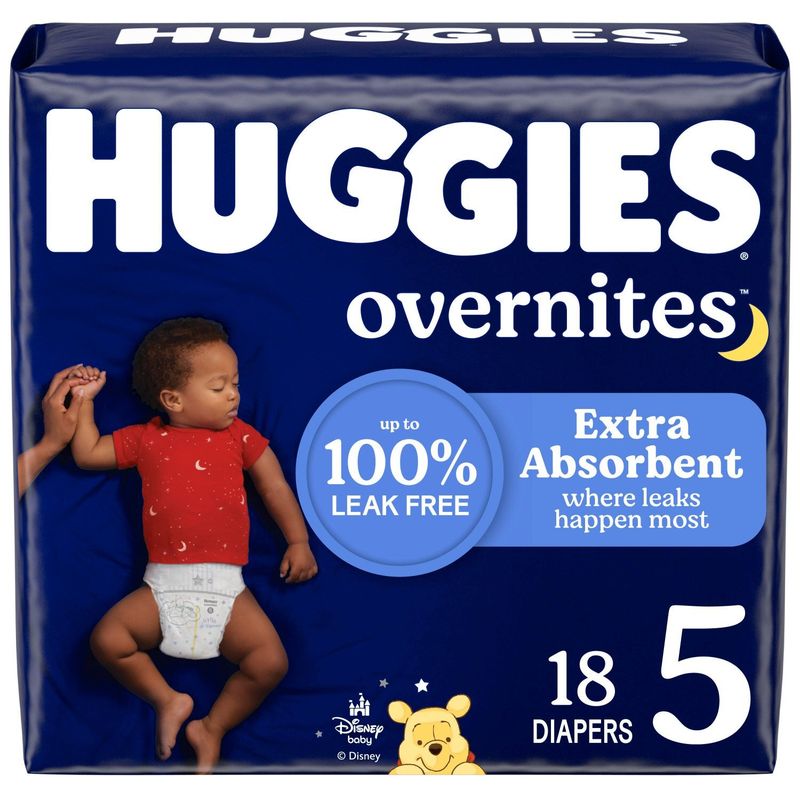 Huggies Overnites Disney Baby Overnight Diapers, Size 5, Over 27 lb, 18 count