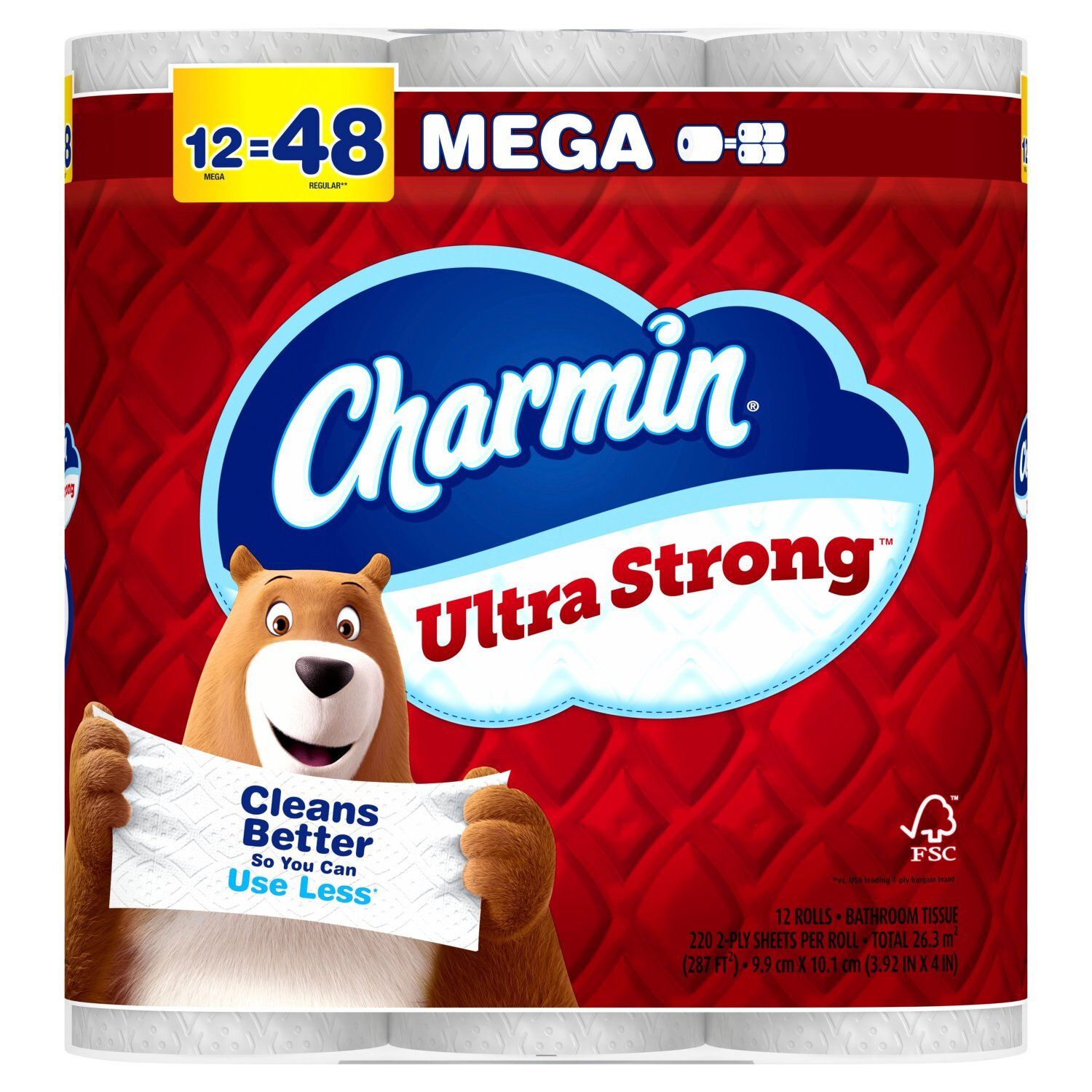 Charmin Ultra Strong Toilet Paper, 12 Mega Rolls