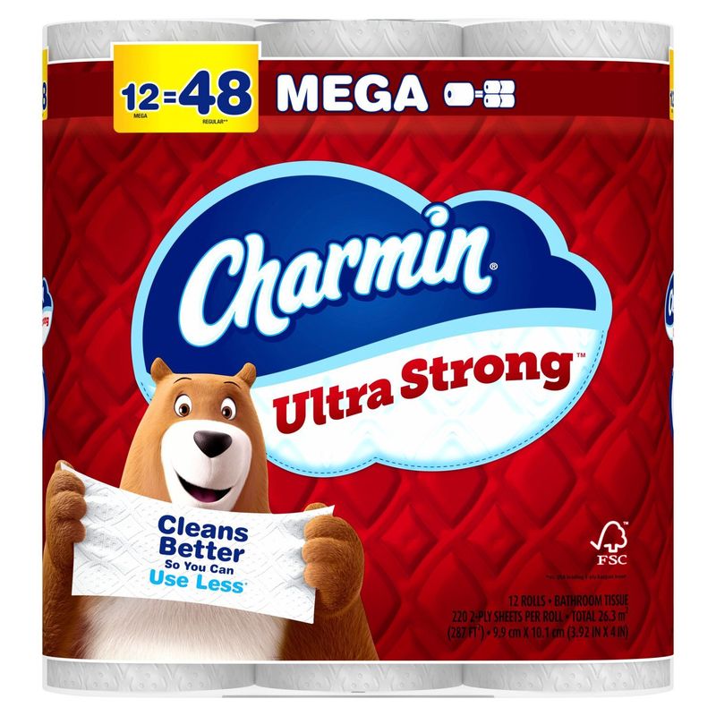 Charmin Ultra Strong Toilet Paper, 12 Mega Rolls