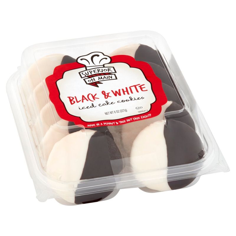 Superior on Main Black &amp; White Iced Cake Cookies, 10 count, 8 oz