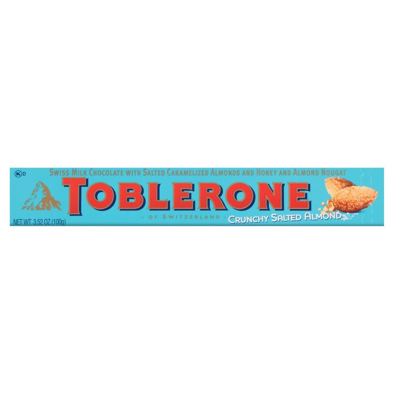 Toblerone Crunchy Salted Almond Chocolate, 3.52 oz