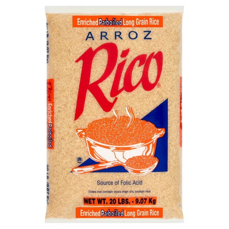 Rico Enriched Parboiled Long Grain Rice, 20 lbs