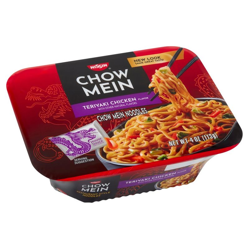Nissin Teriyaki Chicken Flavor Chow Mein Noodles, 4 oz