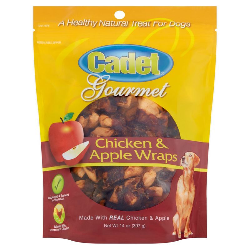Cadet Gourmet Chicken &amp; Apple Wraps Treat for Dogs, 14 oz