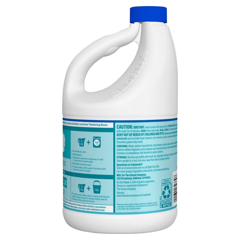 Clorox Clean Linen No-Splash Bleach, 2.41 qt