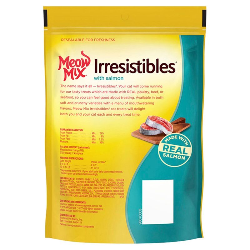 Meow Mix Irresistibles Soft with Salmon Treats for Cats, 12 oz